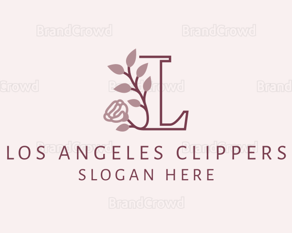 Floral Rose Letter L Logo