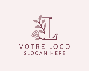 Floral Rose Letter L Logo