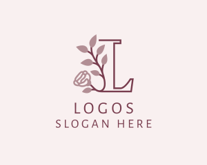 Floral Rose Letter L logo design