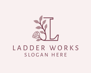 Floral Rose Letter L logo design