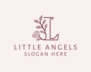 Floral Rose Letter L logo design