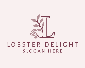 Floral Rose Letter L logo design