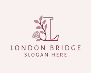 Floral Rose Letter L logo design