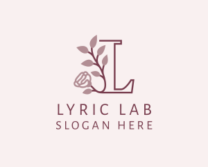 Floral Rose Letter L logo design