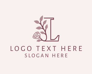 Rose - Floral Rose Letter L logo design