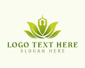 Human - Yoga Leaf Meditation logo design