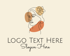 Hair - Flower Woman Sketch logo design