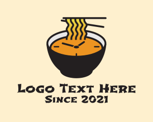 Clock - Ramen Noodle Time logo design