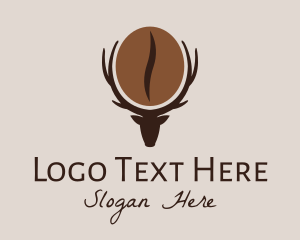 Elk - Deer Coffee Bean logo design