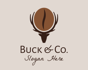 Deer Coffee Bean  logo design