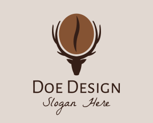Deer Coffee Bean  logo design