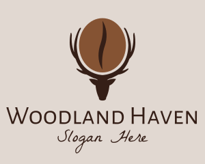 Woodland - Deer Coffee Bean logo design