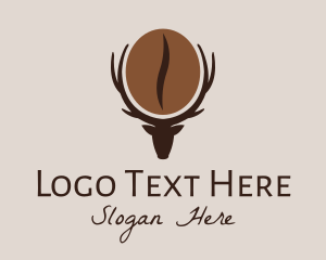 Stag - Deer Coffee Bean logo design