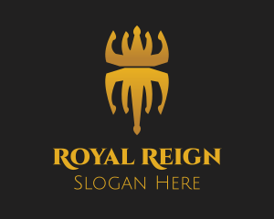 Reign - Golden Spider Crown logo design