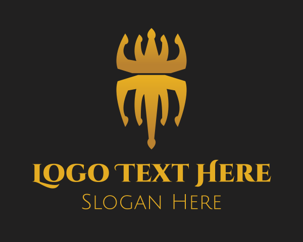 Reign - Golden Spider Crown logo design