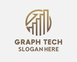 Graph - Gold Financial Investment Graph logo design