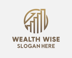 Financial - Gold Financial Investment Graph logo design
