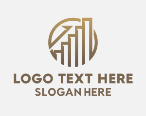 Foreign Exchange - Gold Financial Investment Graph logo design
