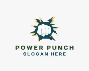 Wall Fist Punch logo design