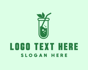 Experiment - Green Test Tube Juice logo design