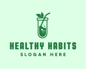 Green Test Tube Juice logo design