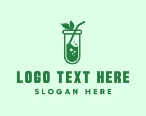 Juice - Green Test Tube Juice logo design