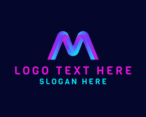 Modern Gradient Letter M logo design