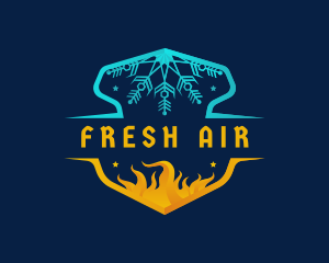 Snowflake Flame Air Condition logo design