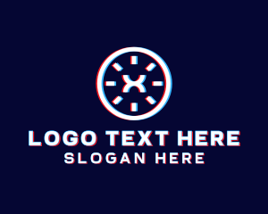 Round - Static Motion Letter X Tech logo design