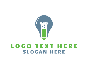 Light Bulb - Biotech Test Tube logo design