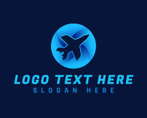 Travel Destination - Flying Jet Plane logo design