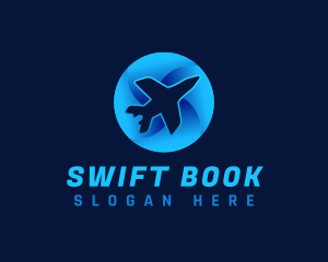 Booking - Flying Jet Plane logo design