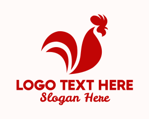 Chicken Restaurant - Minimalist Rooster Farm logo design