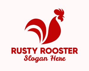 Minimalist Rooster Farm logo design