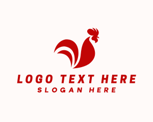 Poultry Farm - Minimalist Rooster Farm logo design