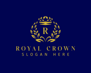 Elegant Crown Wreath logo design