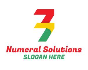 Numeral - Colorful Number 77 logo design