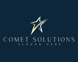 Comet - Star Cosmic Swoosh logo design