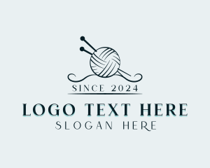 Crochet Needle - Yarn Knitting Crafting logo design