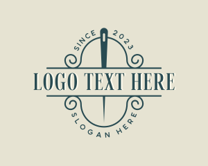 Emblem - Needle Tailoring Sewing logo design