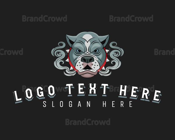 Pitbull Dog Smoke Logo