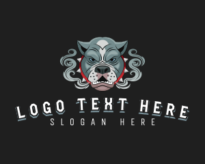 Pitbull - Pitbull Dog Smoke logo design