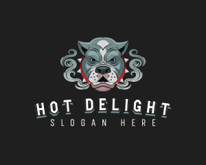 Pitbull Dog Smoke logo design