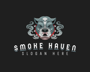 Pitbull Dog Smoke logo design