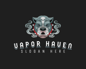 Pitbull Dog Smoke logo design