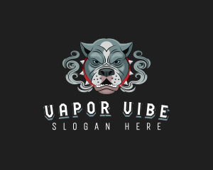 Pitbull Dog Smoke logo design