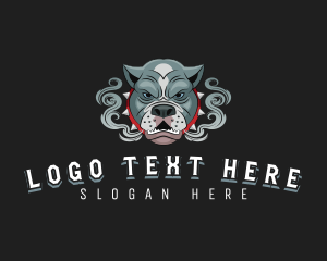 Pitbull Dog Smoke Logo