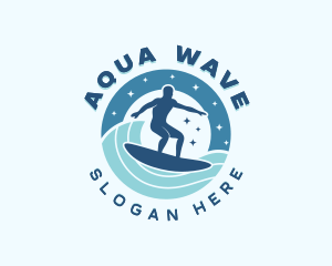 Ocean Wave Surfer logo design