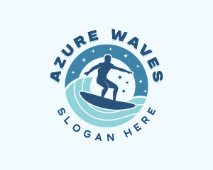 Ocean Wave Surfer logo design