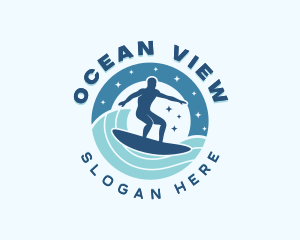 Ocean Wave Surfer logo design